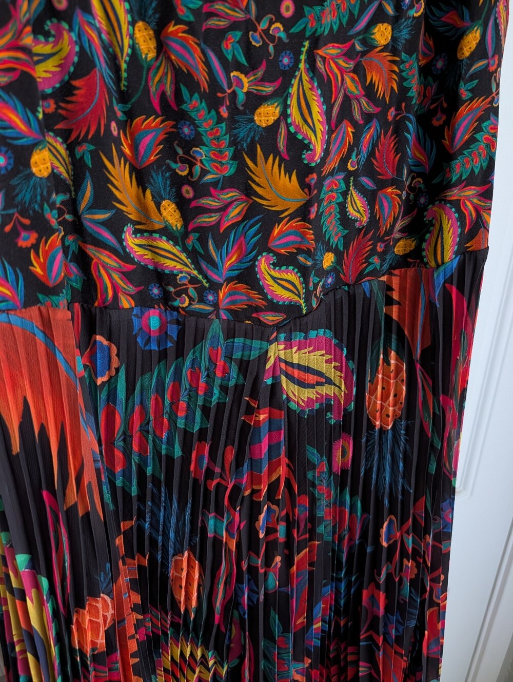 FARM Rio Black Maxi Dress with Multicolor Floral Print | XL - Picture 4 of 8